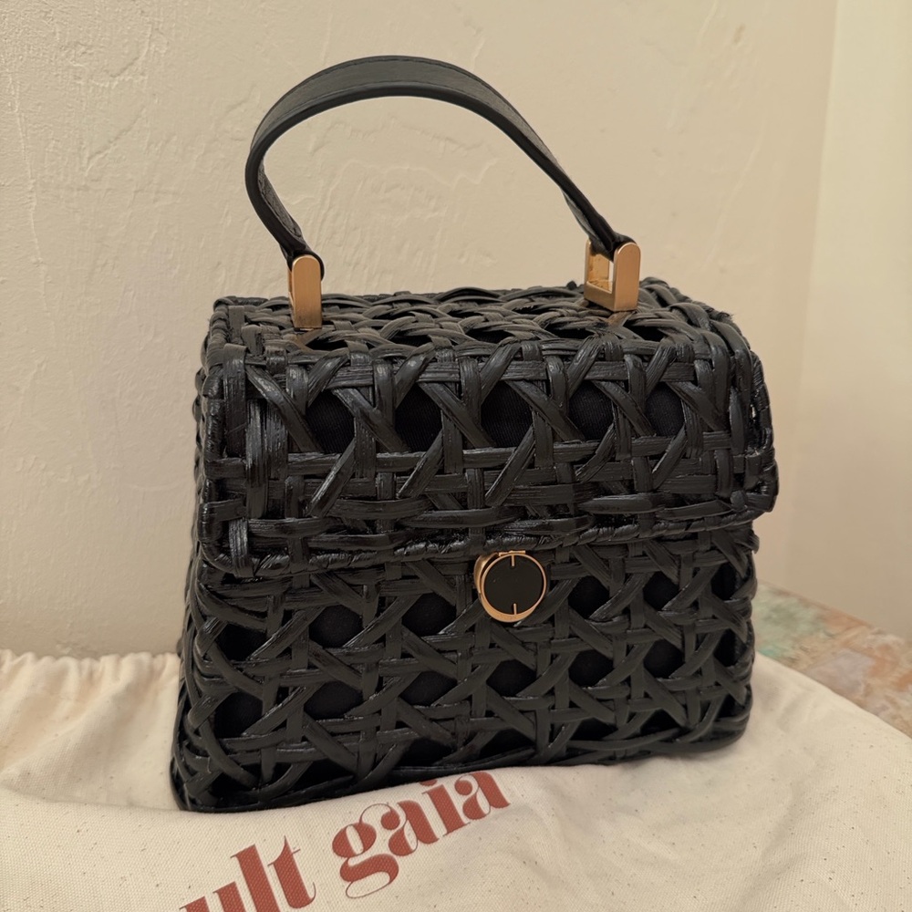 Cult Gaia Black Woven Mini Bag